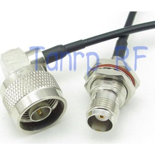 6inch TNC female jack to N male right angle RF connector adapter 15CM Pigtail coaxial jumper cable RG174 extension cord
