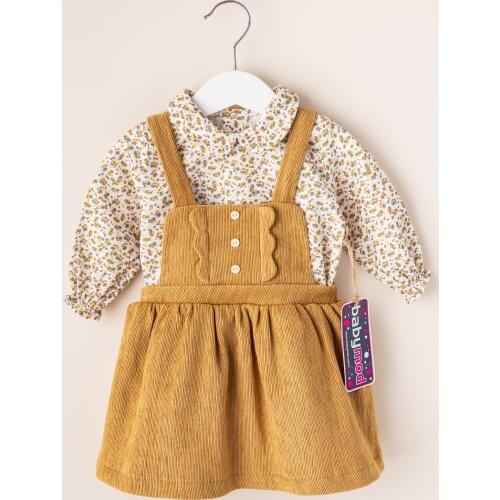 Babymod Baby Girl Velvet Dress Shirt Baby Salopet Dress