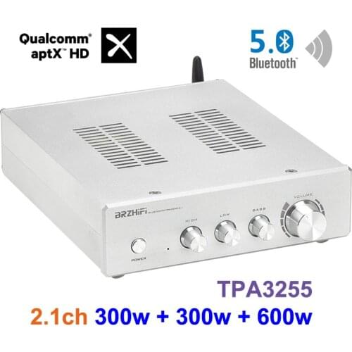 BRZHIFI Subwoofer Dual-core TPA3255 Bluetooth-compatible 5.0 Fever Amplifier 2.1 Channel Audio Power Amplificador Stereo Amp