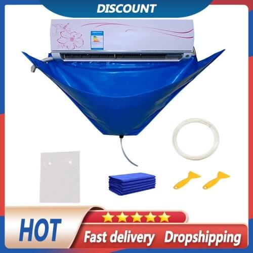 Air Conditioner Cleaning Cover with Water Pipe Waterproof Dust Protection Cleaning Cover Bag for Air Conditioners Below 1.5P