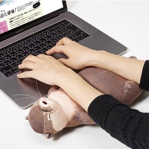 40cm Cute Lying Otter Pencil Case Plush Toys Stuffed Wrist Pad Pillow Otter Doll Children Christmas Birthday Gifts Plush Toys