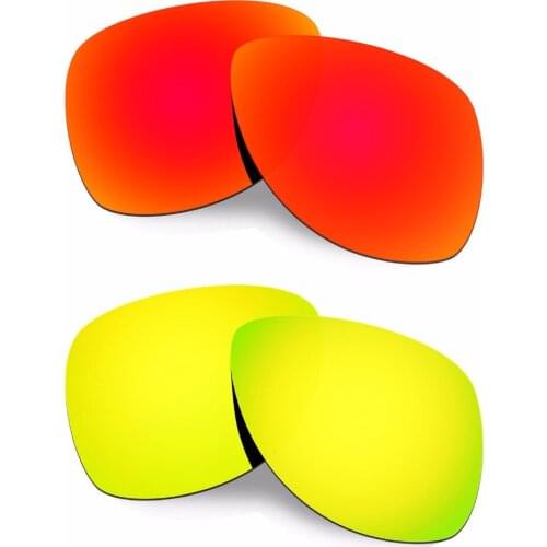 HKUCO For Dispatch 2 Sunglasses Polarized Replacement Lenses Red/24K Gold 2 Pairs 100% UVA & UVB