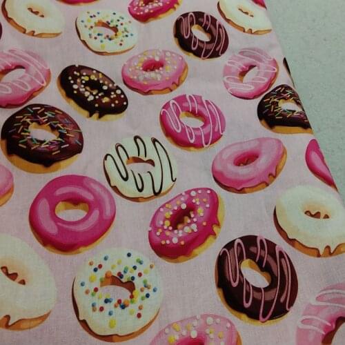 Cotton fabric Half Meter Donut Baby Cotton Fabric for DIY clothes, bibs, coated, bed sheets Cotton Cloth Home Decro