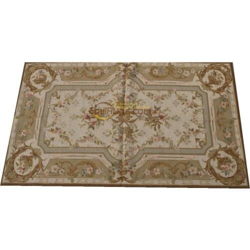 Beautiful Amazing Hand Crafted Gorgeous Floral Needlepoint Carpets For Living Room Pattern Hand Knitted Carpets