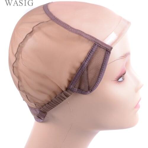 L/M/S Professional 5*5 MONO Lace Front Wig Caps For Wig Making 1 Pcs/Lot Brown Monofilament Wig Making Caps For Natural Hairline