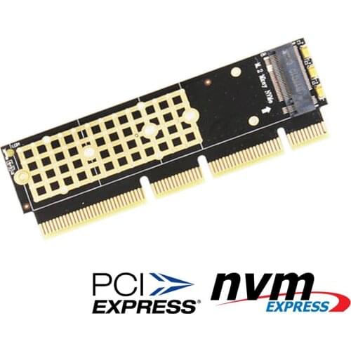 M.2 NGFF NVMe SSD to PCI-E 3.0 X4 X8 X16 Adapter M2 NGFF Key M PCI Express Extender Card Heat Sink Radiator for 1U 2U Servers PC