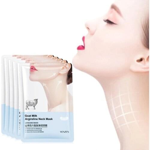 Goat Milk Hexapeptide Neck Mask Hydrating Whitening Collagen Neck Patch Anti-Wrinkle Anti-Aging Neck Lift Firming Care Cream 1pc