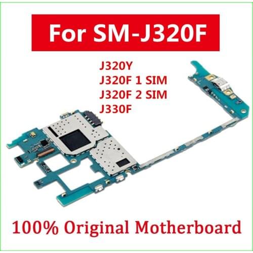 For Samsung Galaxy J3 J320F 1 SIM / 2 SIM ,J320Y J330F Motherboard With Full Chips original unlocked mainboard with full chips