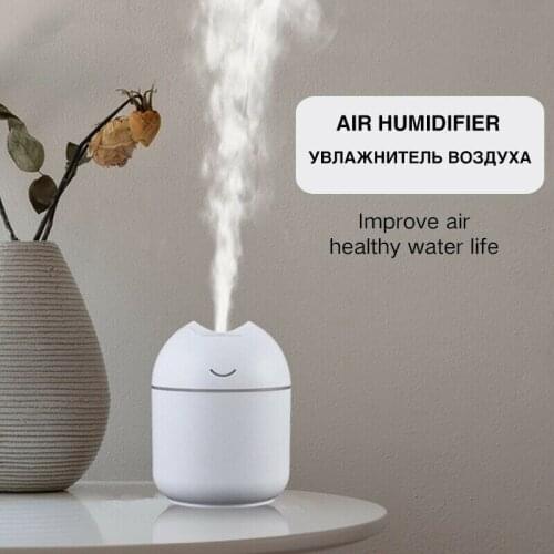 Mini Humidifier Ultrasonic Air Humidifier Essential Oil Diffuser Home Bedroom Office Aromatherapy Spray USB Night Light Filter