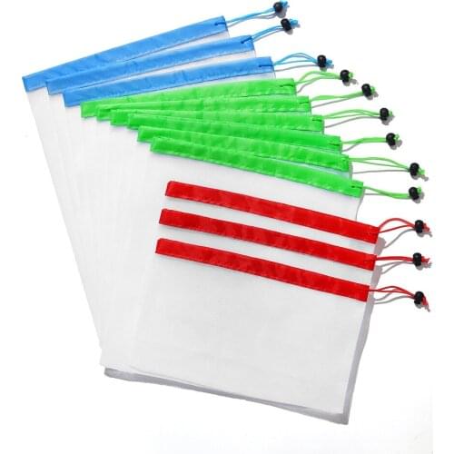 12pcs Produce Bags Reusable Mesh Storage Bags Washable Eco Friendly for Grocery Shopping Storage Fruit Vegetable Toys Sundries