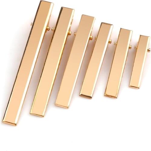 Trendy Gold Color Hair Clip Accessories 10pcs DIY Metal Hairpins Alligator Single Prong Barrettes Women Girl Exquisite Headdress