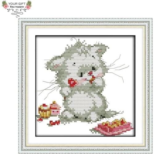 Your Gift DA035 14CT 11CT Counted and Stamped Home Decor A Making Gifts Cat Needlework Needlepoint Cross Stitch kits
