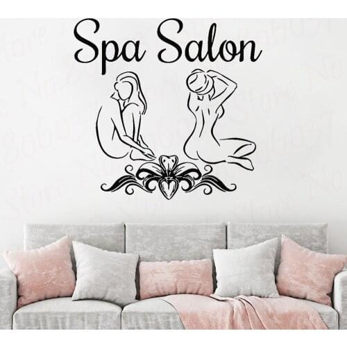 Spa Salon Wall Decal Vinyl Window Sticker Massage Spa Logo Wall Poster Skin Care Center Decoration Beauty Salon WL1830