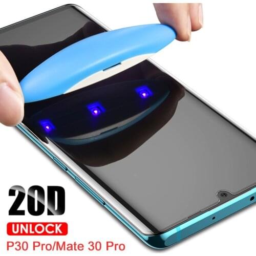 Nano Liquid glue UV Tempered Glass film for huawei P50 P30 P40 pro Screen Protector HUAWEI Mate 30 40 20 pro UV protection glass