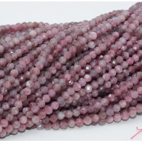 Natural Lepidolite Faceted Round Beads 4mm