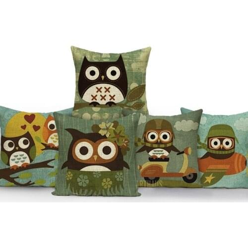Owl cushion cover new design decorative throw-pillowcase cover for sofa square 45cm capas de almofada