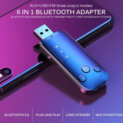 Portable Multifunctional Bluetooth Adapter Compact Bluetooth 5.0 Receiver Transmitter For TV PC Wireless Adapter For Car Speaker