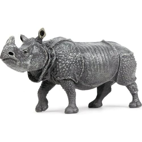 PVC Model Wild Animal Simulation Rhino Finished Goods Collection Cognition Toy for Children