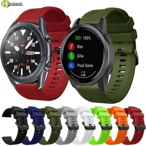 Bracelet WatchStrap For Samsung Galaxy Watch 3 45mm Smartwatch Soft Silicone 22MM Watchband For Garmin Vivoactive 4 belt Strap