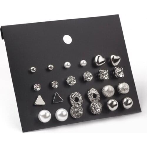 Ximei Multi Earring sets Cateye Metal Flower Pearl Punk styles Earring Stud for Women Girls Ear Gift and Birthday holiday