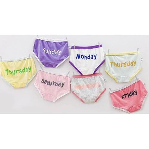 Week Shorts Childrens Underwear Cotton Girl Triangle Boy Panties Child Baby Kids Underwear