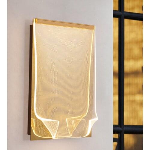 Modern Iron Acrylic Led Wall Lamp Bedroom Bedsides Luxury Wall Lights Fixtures Living Room Mirror Hotel Indoor Lighting Lustre