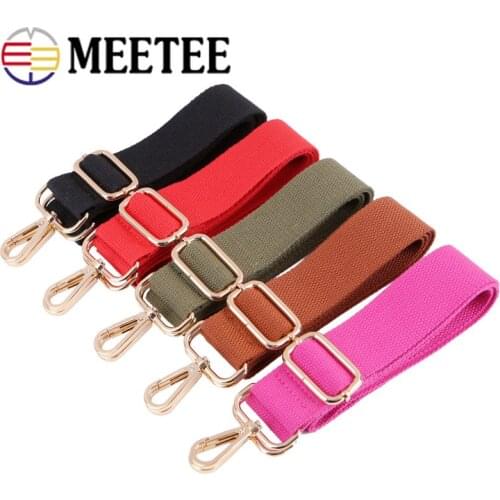 Meetee Canvas Bag Strap Alloy Buckle Adjustable 80-140cm Belt Chain for Handbag Luggage Shoulder Bands Part Replace Accessories