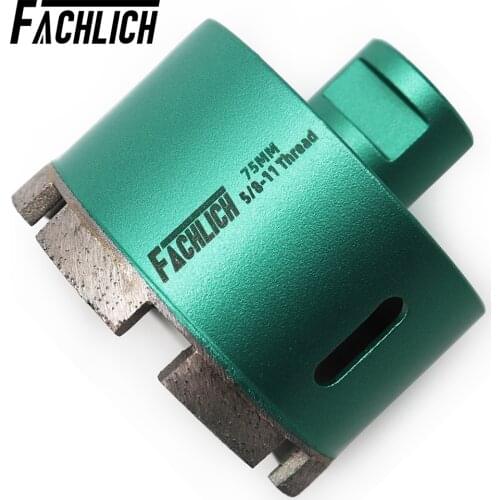 FACHLICH 1pc Dia 75mm Welded Wet Diamond Drilling Core Bits for Marble Granite Hole Cutter Drill Bits