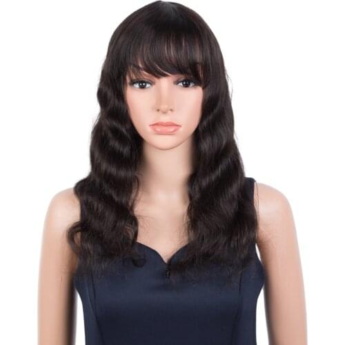 Trueme Boby Wave Human Hair Wigs With Bangs Brazilian Ombre Blonde Human Hair Wig Colored Orange Bule Hight Light Full Wig