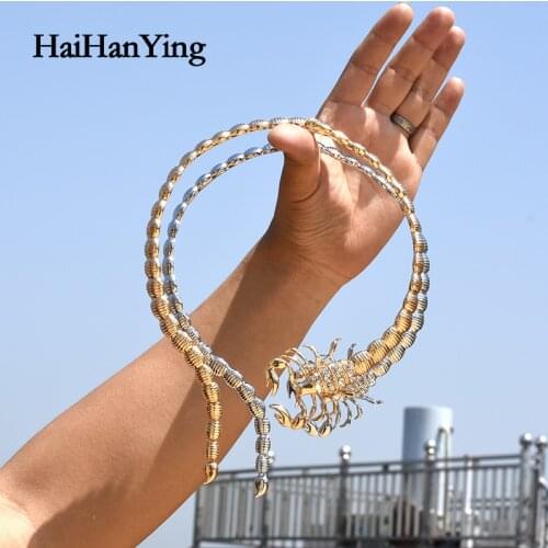 New Women Necklace Animal Scorpion Opening Torques Unique Gothic Statement Party Accessories Hip Hop Chain Korean Jewelry
