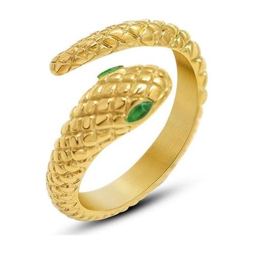 Stainless Steel Gothic Design Minimalist Snake Adjustable Ring Gift For Womens 2021 Trends Accessories Minimalist Jewellery