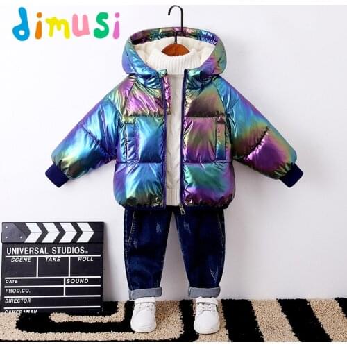 DIMUSI Winter Boys Parkas Warm Jacket Hooded Cotton-Padded Boys' Coats Outwear Thermal Jackets Girls Parkas BC260