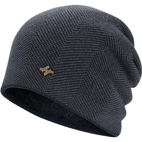 Winter Warm Hat Knitted Beanies for Man and Woman Thick Faux Fur Caps Black Beany Gorras Skullies Fashion Hat