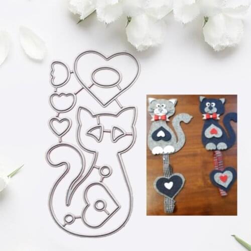 1 Set Cartoon Cat Metal Cutting Dies Stencil DIY Scrapbooking Album Paper Card Template Mold Embossing Craft Decoration