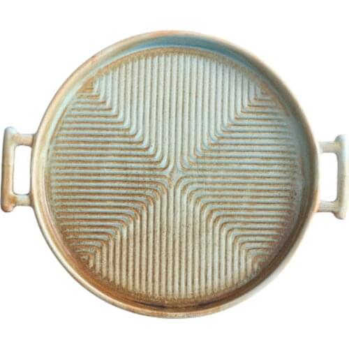 1PC Ceramic Baking Dish Multi-purpose Hotel Plate Vintage Tableware Fish Plate