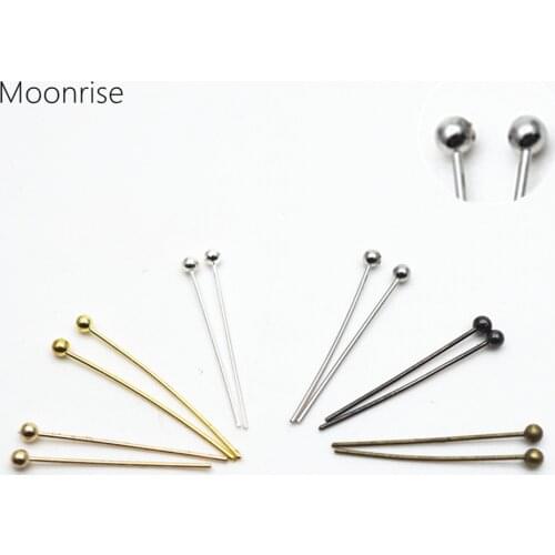 100Pcs 14-40mm Silver Gold Rhodium Copper Ball Head Pins Needles For Craft DIY Supplies Jewelry Making Findings Accessories