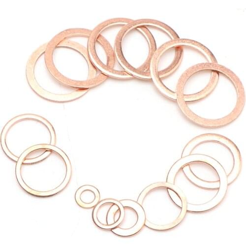 10/50PCS Solid Copper Washer Flat Ring Gasket Sump Plug Oil Seal Fittings 10*14*1MM Washers Fastener Hardware Accessories