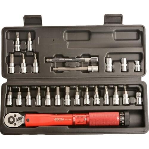 25PCS 2-24NM Adjustable Torque Wrench Bicycle Repair Tools Kit Bike Repair Spanner