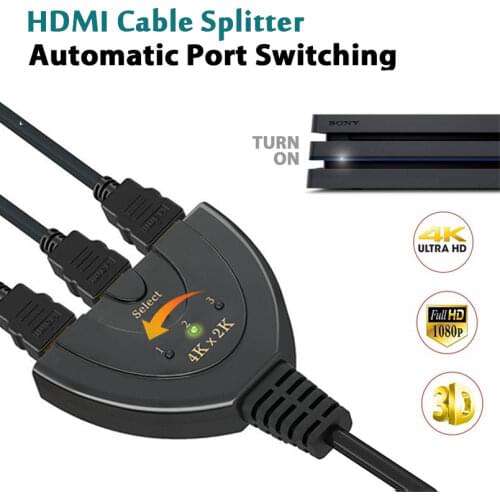 4K*2K 3D 3 Port HDMI-compatible Switch 1.4b 4K Switcher Splitter Ultra HD 3D HDR 1080P 3 in 1 out Port Hub for DVD HDTV Xbox PS3