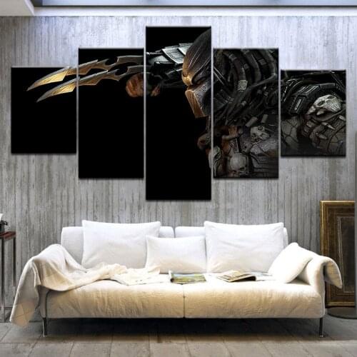 5 Panels Canvas Prints Movie character Predator Vs Aliens Painting Wall Art Canvas Picture for living room Home decor art poster