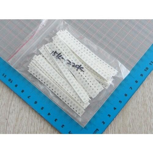 500pcs/lot High Quality 0805 resistor kit 15K-220K 5% resistor assorted kit smd 0805 resistor 25value*20pcs