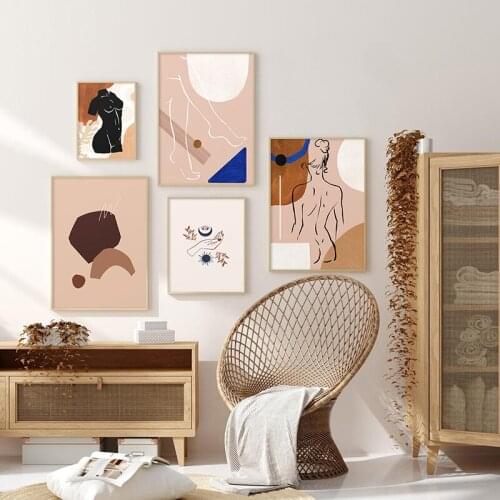 Black And White Line Drawing Picture Abstract Figure Body Poster Wall Art Print Canvas Painting Living Room Bedroom Nordic Decor