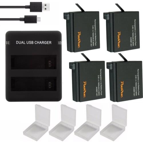 4 x ahdbt 401 AHDBT-401 Battery + USB Charger For GoPro Hero 4 black Go Pro hero 4 battery