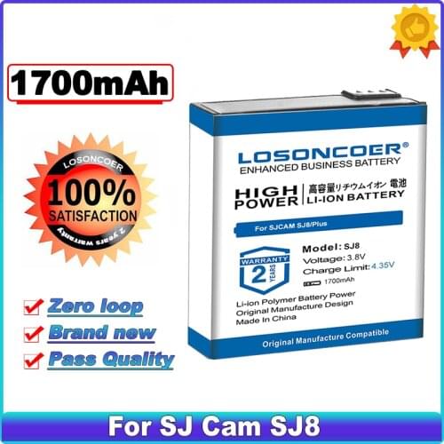 LOSONCOER SJ8 PRO 1700mAh Battery for SJCAM SJ8 PRO for SJ Cam SJ8 Plus Action Camera for SJ8 Air Batteries