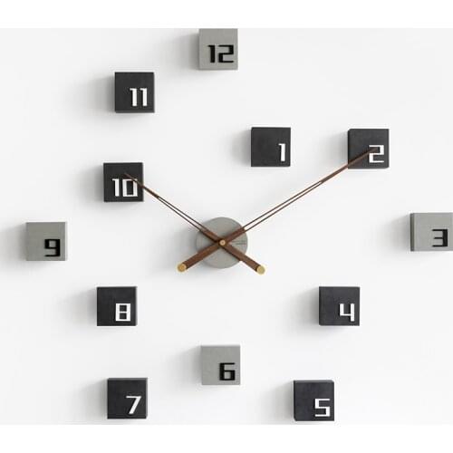 Nordic Large DIY Wall Clock For Home Wood Big Wall Clocks Living Room Decoration Silent Hanging Watch Sticker Wall Decor Gift