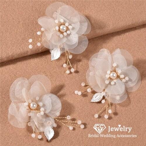 CC Hairgrips Wedding Accessories for Women Bridal Hairwear Engagement Jewelry Flower Shape Clips 3 Pcs Headdress Party Gift M199