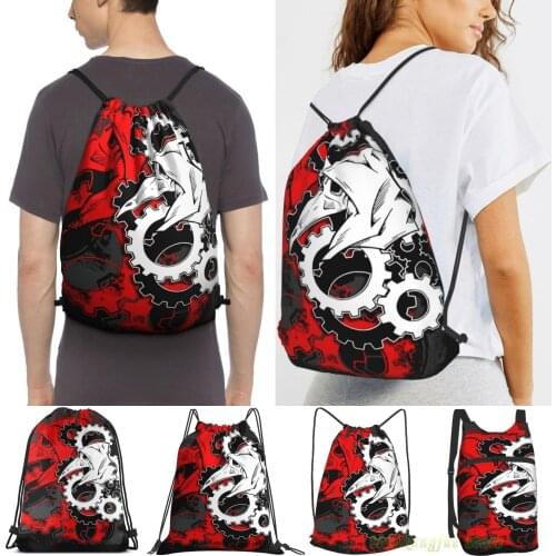 Plague Doctor Gears Remix Men Outdoor Travel Gym Bag Waterproof Drawstring Backpack Women Fitness Swimming Bag