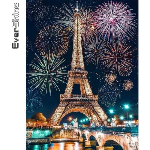 Evershine Diamond Painting Tower New Arrival Diamond Embroidery Fireworks Landscape Cross Stitch Mosaic DIY Art Wall Decor