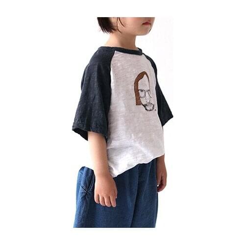 2020 boys and girls cartoon color matching round neck short sleeve T-shirt