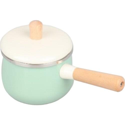 Milk Saucepan Milk Pan Pot Enamel Spouted Milk Pot/Milk Pan/Saucepan Warmer Kitchen Cooking Boiling Pot, 1.5L